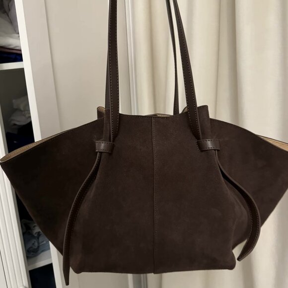 wild as a wallflower Handbags - Real Leather Suede Purse Shopper genuine luxury dark brown shoulder bag trend